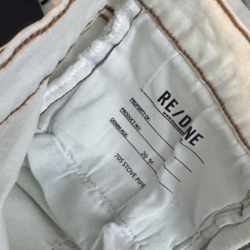 Re/Done Women's 90s high rise loose White Jeans - Picture 7 of 8
